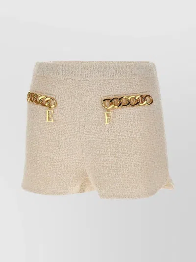 Shop Elisabetta Franchi Chic Chain Tweed Shorts