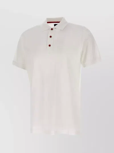 Shop Kiton Cotton Polo Shirt Ultrafine In White
