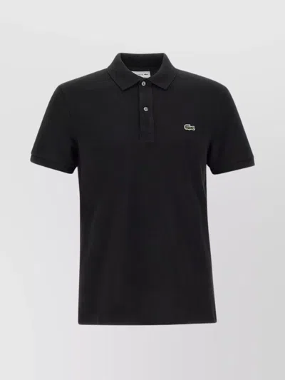 Shop Lacoste Slim Fit Cotton Polo Shirt In Black