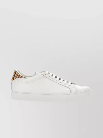 Shop Paul Smith Round Toe Shadow Stripe Sneakers In White