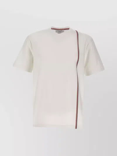 Shop Thom Browne Cotton T-shirt With Crew Neck And Side Slits