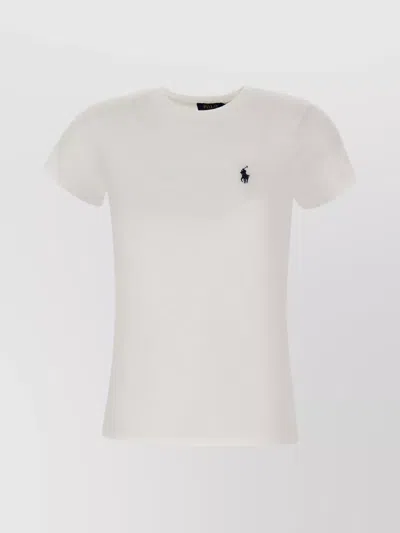 Shop Polo Ralph Lauren Crew Neck Cotton T-shirt With Contrasting Chest