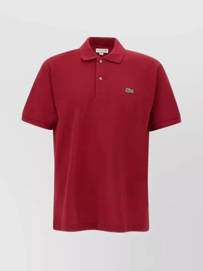 Shop Lacoste Piqué Cotton Polo Shirt With Side Vents In Red