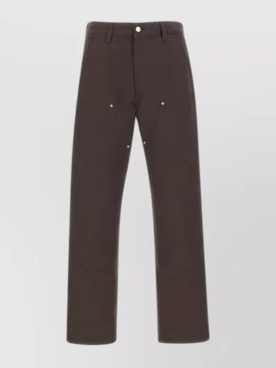 Shop Carhartt Organic Cotton Trousers Double Knee In Brown