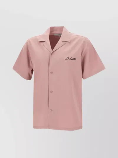 Shop Carhartt Men's Cotton Blend Shirt With Side Slits In Pink