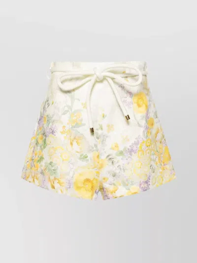 Shop Zimmermann High Waisted Floral Print Shorts