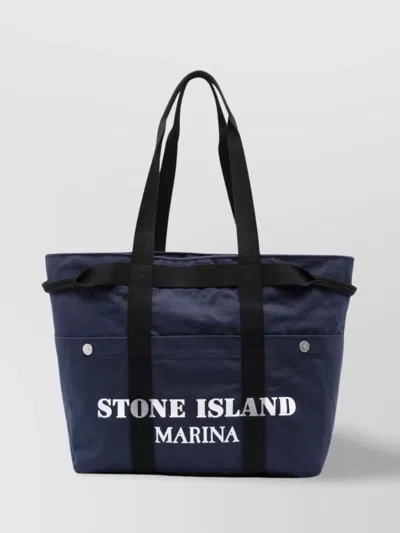 Shop Stone Island Marina Cotton Tote Bag