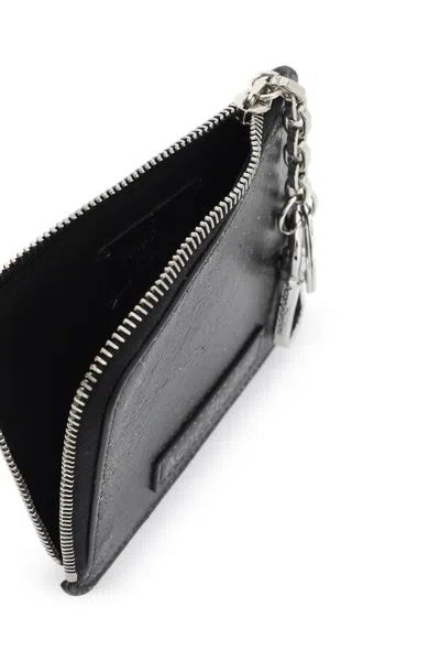 Shop Acne Studios Cracked Leather Wallet With Distressed Women In Black