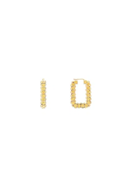 Shop Amina Muaddi Charlotte Earrings With Crystals Women In Gold