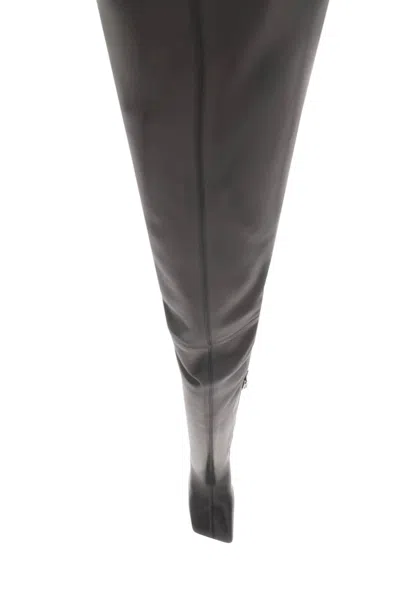 Shop Amina Muaddi Marine Thigh High Boots Women In Black