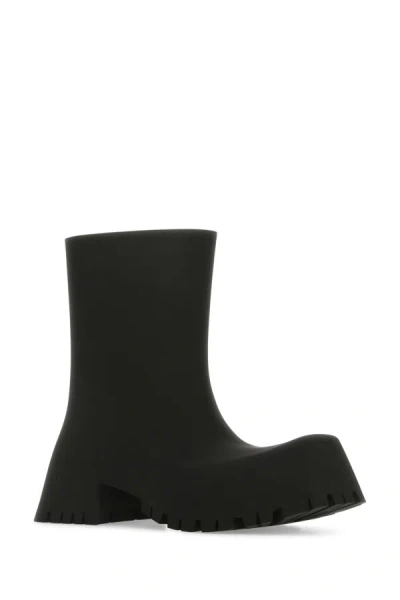 Shop Balenciaga Man Black Rubber Trooper Boots
