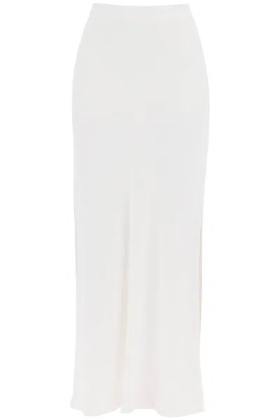 Shop Brunello Cucinelli Maxi Skirt With Fluid Bias Women In White