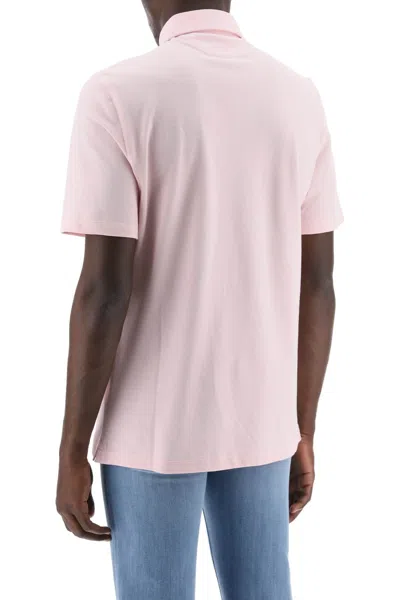 Shop Brunello Cucinelli Polo Shirt With French Collar Men In Pink