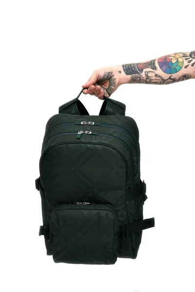 Burberry Check Pattern Backpack Adjustable Straps In Green