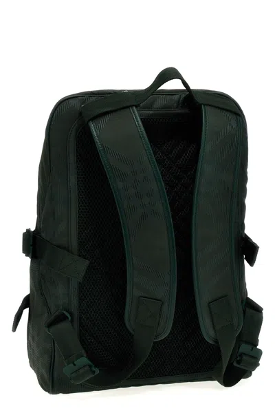 Burberry Check Pattern Backpack Adjustable Straps In Green