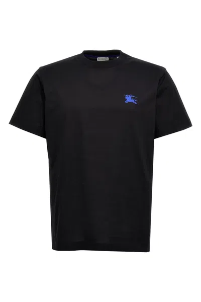 Shop Burberry Men Logo Embroidery T-shirt In Black
