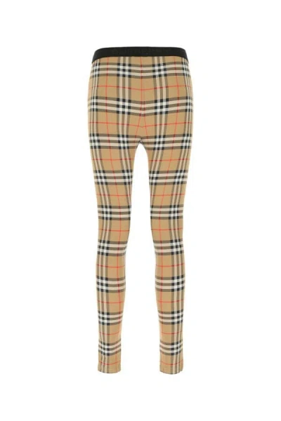 Shop Burberry Woman Printed Stretch Nylon Leggings In Multicolor