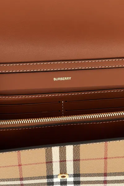 Shop Burberry Women 'hannah' Wallet In Cream