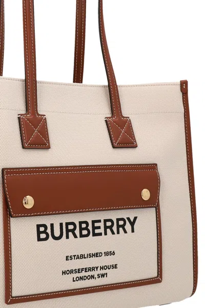 Shop Burberry Women Medium 'freya' Shopping Bag In Brown