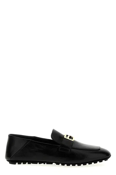 Shop Fendi Women 'baguette' Loafers In Black