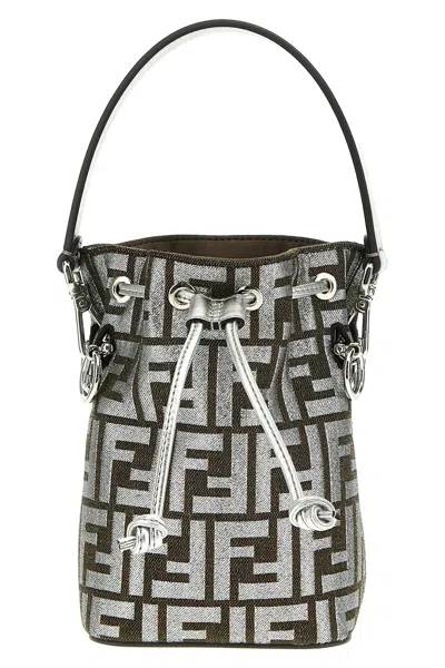 Shop Fendi Women 'mon Tresor' Bucket Bag In Silver