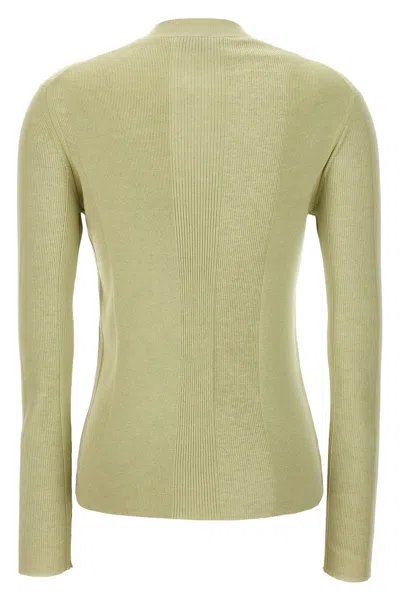Shop Fendi Women Ribbed Sweater In Green