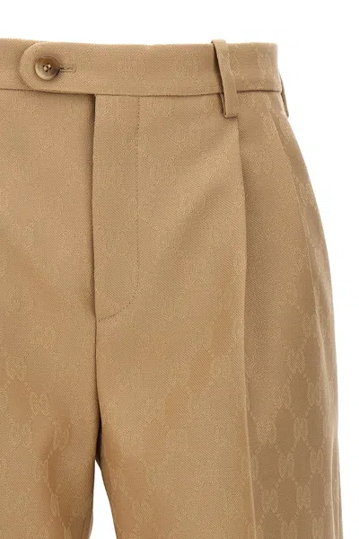 Shop Gucci Women 'gg' Trousers In Cream