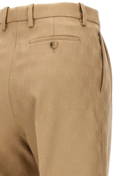 Shop Gucci Women 'gg' Trousers In Cream