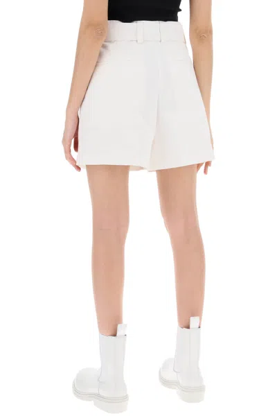 Shop Jil Sander Cotton Bermuda Shorts With Removable Belt Women In White