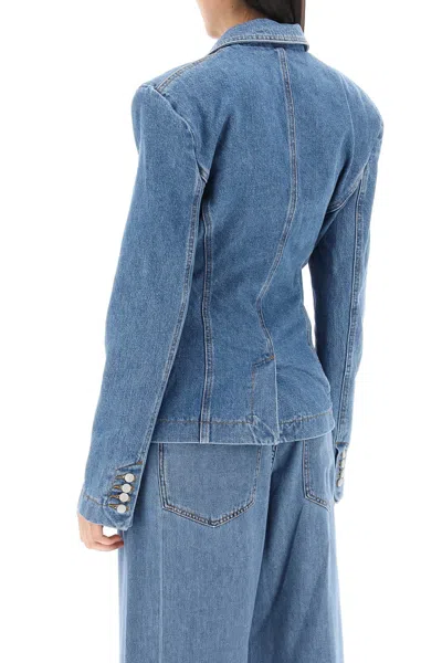 Shop Magda Butrym Single-breasted Jacket In Denim Women In Blue