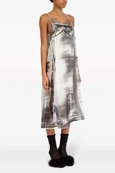 Shop Maison Margiela Women 'freeze-frame' Midi Dress In Multicolor