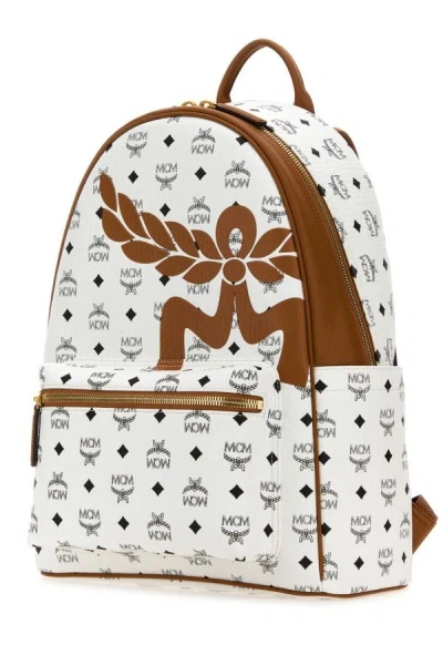 Shop Mcm Woman Printed Canvas Stark Backpack In Multicolor
