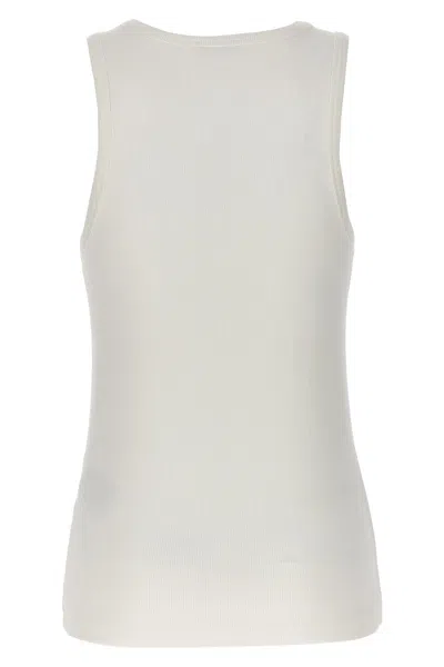 Shop Moncler Women Logo Embroidery Tank Top In White