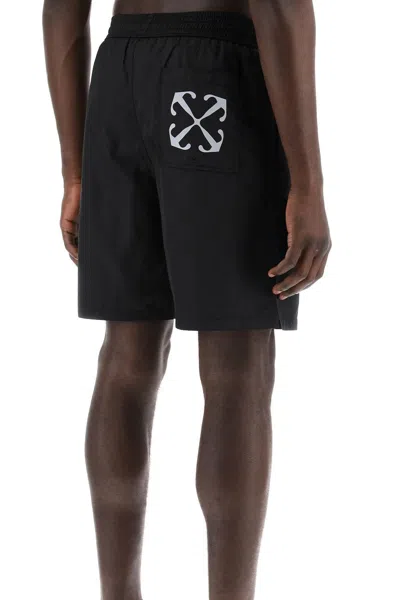 Shop Off-white Surfer Sea Bermuda Shorts Men In Black