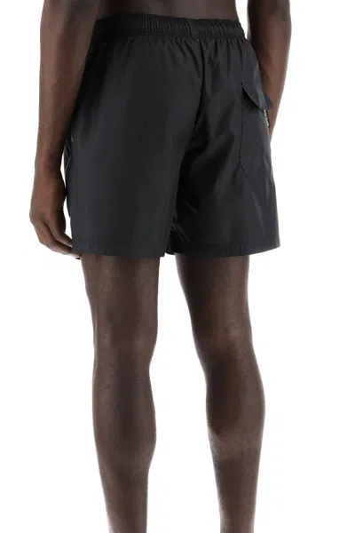 Shop Palm Angels Embroidered Logo Sea Bermuda Shorts Men In Black