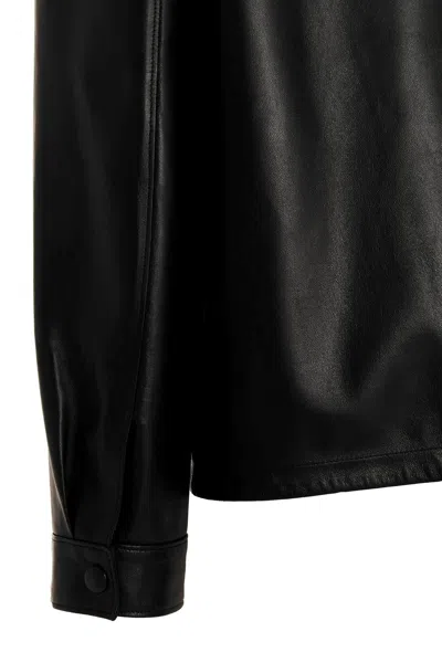 Shop Prada Men Logo Nappa Shirt In Black