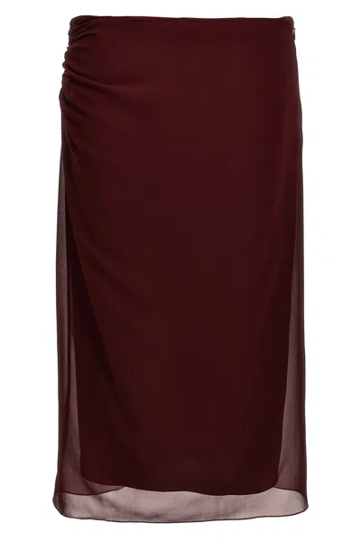 Shop Prada Women Georgette Skirt In Multicolor