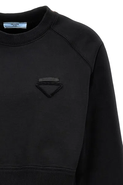 Shop Prada Women Feather Logo Sweatshirt In Black