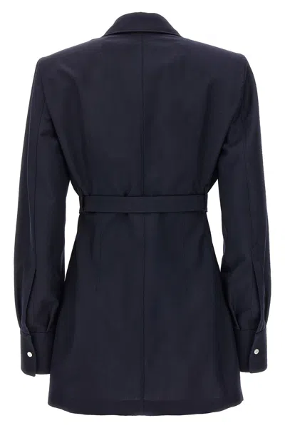 Shop Prada Women Single-breasted Light Mohair Jacket In Blue