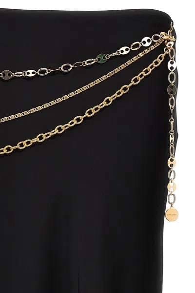 Shop Paco Rabanne Rabanne Women Chain Belt Maxi Skirt In Black