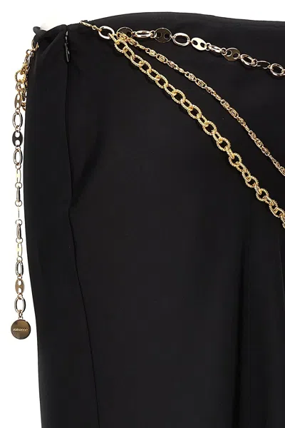 Shop Paco Rabanne Rabanne Women Chain Belt Maxi Skirt In Black