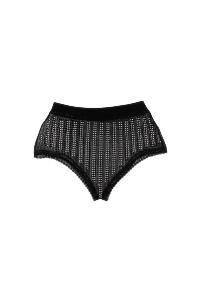 Rabanne Bead-embellished High Waist Briefs In Black