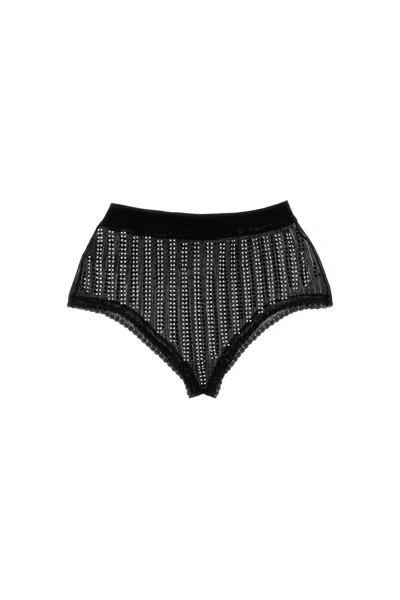 Rabanne Bead-embellished High Waist Briefs In Black
