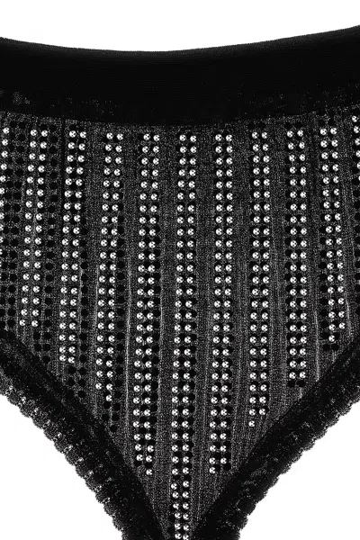 Rabanne Bead-embellished High Waist Briefs In Black
