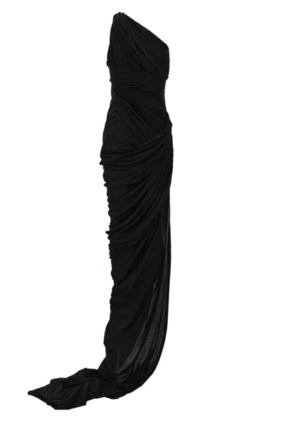 Shop Rick Owens Women 'lido Draped' Maxi Dress In Black