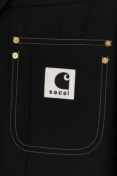 Shop Sacai Men Blazer  X Carhartt Wip In Black