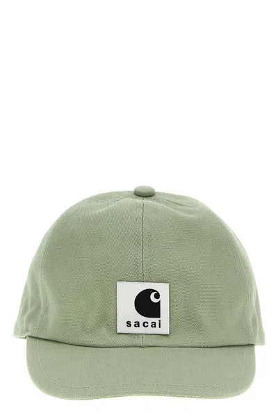 Shop Sacai Men  X Carhartt Wip Cap In Green