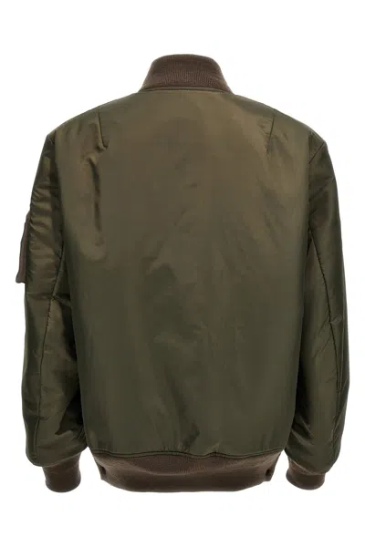 Shop Sacai Men Nylon Reversible Bomber Jacket In Green