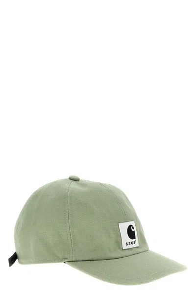 Shop Sacai Men  X Carhartt Wip Cap In Green