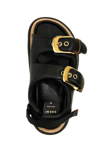 Shop Sacai Women 'belt' Sandals In Black